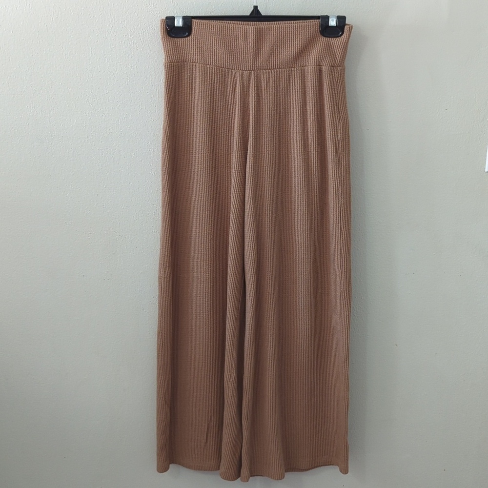Abercrombie & Fitch Waffle Knit Lounge Set Tan Size M Top Size S Pants - Picture 5 of 8